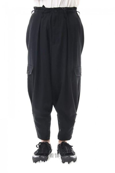 men's hair stylist fashion casual cropped pants harem plus size costumes, Black 
men's hair stylist fashion casual cropped pants harem plus size costumes, Black