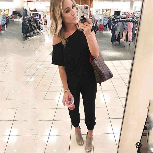black oblique collar elegant loose jumpsuits women short sleeve rompers streetwear femme casual summer jumpsuit elastic waist 210507, Black;white
black oblique collar elegant loose jumpsuits women short sleeve rompers streetwear femme casual summer jumpsuit elastic waist 210507, Black;white