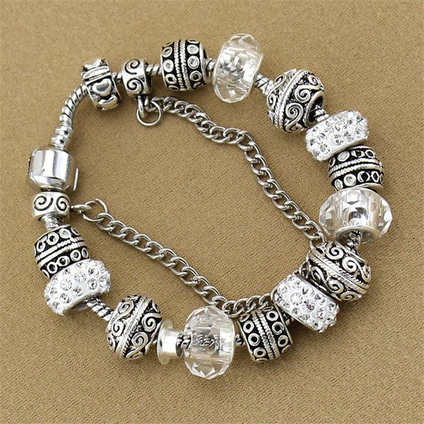 charm bracelets white crystal/glass beads trendy elegant pand & bangles for women christmas present bracelet, Golden;silver
charm bracelets white crystal/glass beads trendy elegant pand & bangles for women christmas present bracelet, Golden;silver