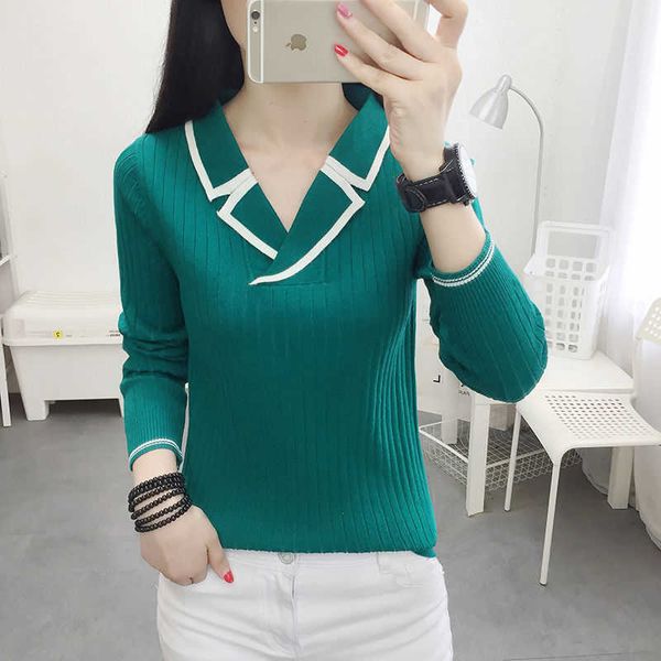 autumn spring style women knitted pullover lady casual long sleeve v-neck sweater zz1120 210805, White;black
autumn spring style women knitted pullover lady casual long sleeve v-neck sweater zz1120 210805, White;black