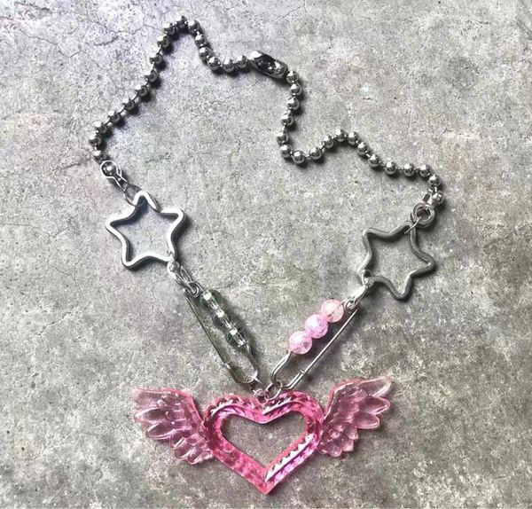 chains heart gothic pin friends star vintage big women's neck chain jewelry choker necklace for women kpop pendant punk fashion, Silver
chains heart gothic pin friends star vintage big women's neck chain jewelry choker necklace for women kpop pendant punk fashion, Silver