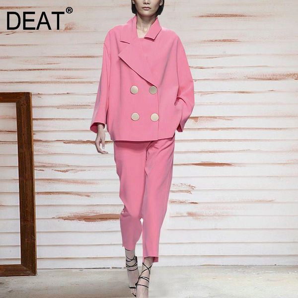 {deat} pencil pants two piece suit new lapel long sleeve loose fit high women pink button fly fashion tide summer 7e1788 210428, White
{deat} pencil pants two piece suit new lapel long sleeve loose fit high women pink button fly fashion tide summer 7e1788 210428, White