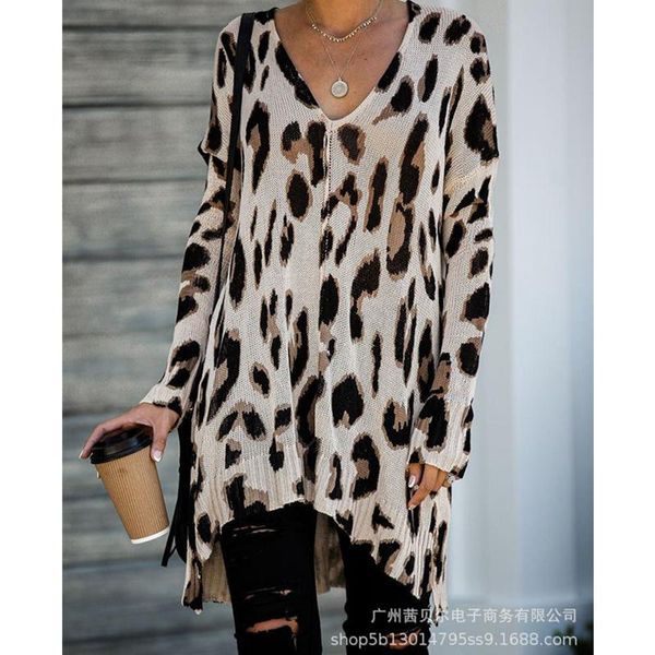 women's t-shirt wepbel leopard print shirt ladies elegant fashion autumn long sleeve v neck loose, White
women's t-shirt wepbel leopard print shirt ladies elegant fashion autumn long sleeve v neck loose, White