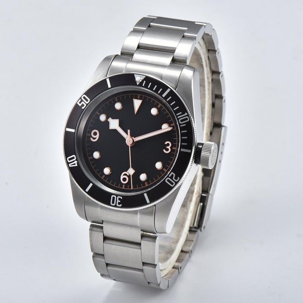 clock automatic clockwork gentlemen black bezel mineral glass 41mm steel shell bracelet illuminating hand aluminium frame sterile dt08, Slivery;brown
clock automatic clockwork gentlemen black bezel mineral glass 41mm steel shell bracelet illuminating hand aluminium frame sterile dt08, Slivery;brown