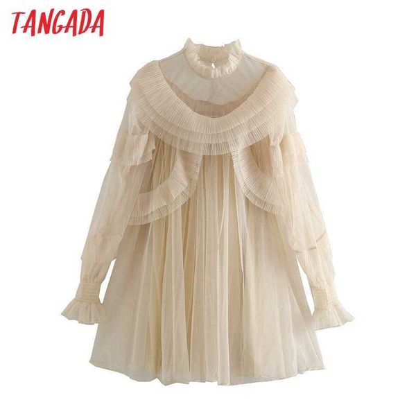 tangada women ruffles mesh beige party dress vintage long sleeve females year dress 3h35 210609, Black;gray
tangada women ruffles mesh beige party dress vintage long sleeve females year dress 3h35 210609, Black;gray