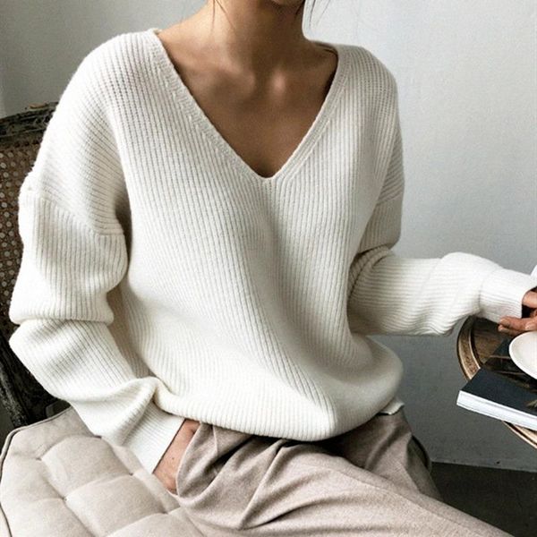 women's sweaters women casual sweatre spring autumn winter v-neck loose lazy oaf pullover woman solid korean knitted, White;black
women's sweaters women casual sweatre spring autumn winter v-neck loose lazy oaf pullover woman solid korean knitted, White;black