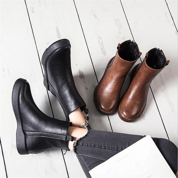 women's boots high-quality pu leather autumn winter flat ankle retro fashion plush warm casual shorts, Black
women's boots high-quality pu leather autumn winter flat ankle retro fashion plush warm casual shorts, Black