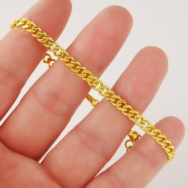 charm bracelets 19cm 24k yellow gold plating bracelet for women men curb link chain womens mens fashion gift high quality, Golden;silver
charm bracelets 19cm 24k yellow gold plating bracelet for women men curb link chain womens mens fashion gift high quality, Golden;silver