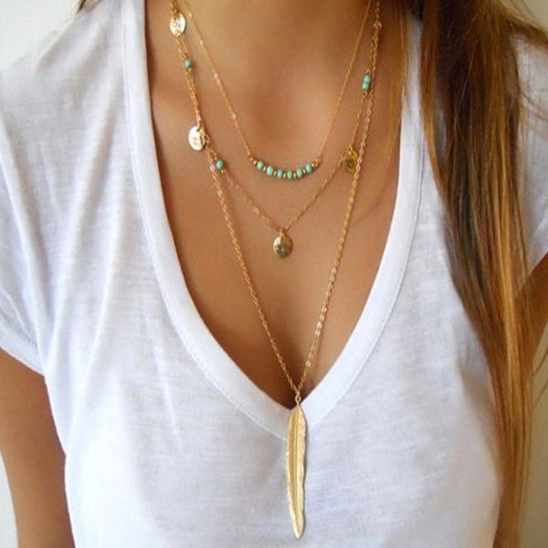 pendant necklaces hebedeer feather trendy girl necklace multilayer link chain women gold silver color boho jewelry lovers gift collier 
pendant necklaces hebedeer feather trendy girl necklace multilayer link chain women gold silver color boho jewelry lovers gift collier