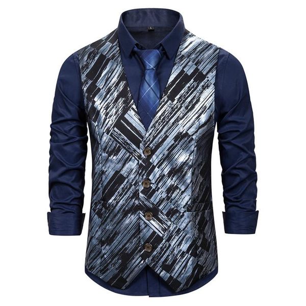 men's vests silver stiped print dress vest men tuxedo 2021 autumn slim fit sleeveless waistcoat party prom costume homme, Black;white
men's vests silver stiped print dress vest men tuxedo 2021 autumn slim fit sleeveless waistcoat party prom costume homme, Black;white