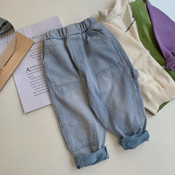 children's clothing 2021 autumn winter baby boys jeans korean casual solid loose cargo denim pants for girls kids trousers, Blue
children's clothing 2021 autumn winter baby boys jeans korean casual solid loose cargo denim pants for girls kids trousers, Blue