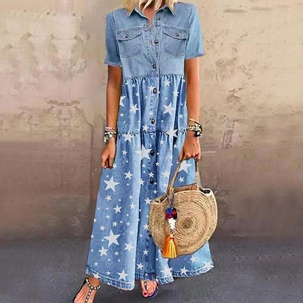 women's swimwear summer fashion casual splicing dresses multi-button and multi-pocket patchwork denim skirt lapel short sleeve long dre, White;black
women's swimwear summer fashion casual splicing dresses multi-button and multi-pocket patchwork denim skirt lapel short sleeve long dre, White;black