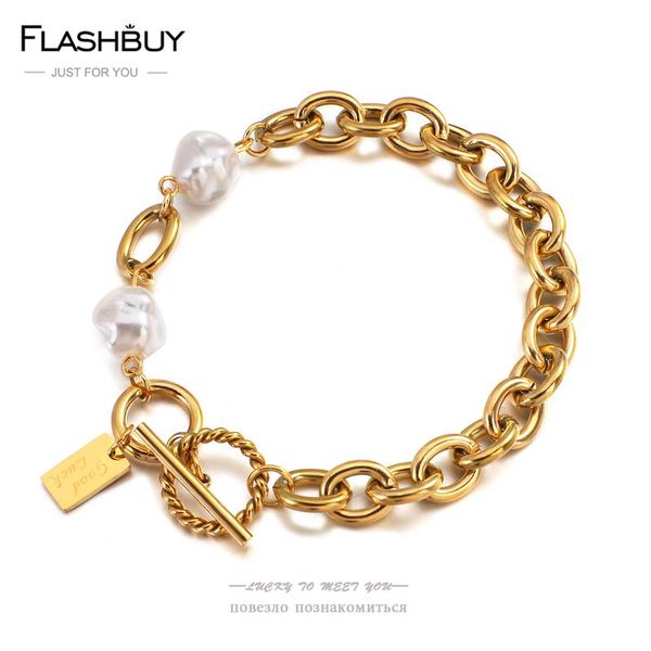 link, chain flashbuy simple natural baroque pearl stainless steel bracelets for women good luck charm bracelet 2021 fashion jewelry, Black
link, chain flashbuy simple natural baroque pearl stainless steel bracelets for women good luck charm bracelet 2021 fashion jewelry, Black