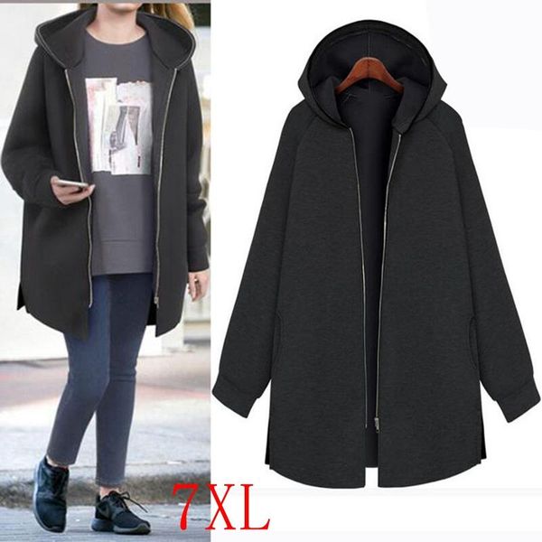 winter plus size hoodie 3xl-7xl fashion women's loose zipper simple raglan sleeve pocket hoodies & sweatshirts, Black
winter plus size hoodie 3xl-7xl fashion women's loose zipper simple raglan sleeve pocket hoodies & sweatshirts, Black