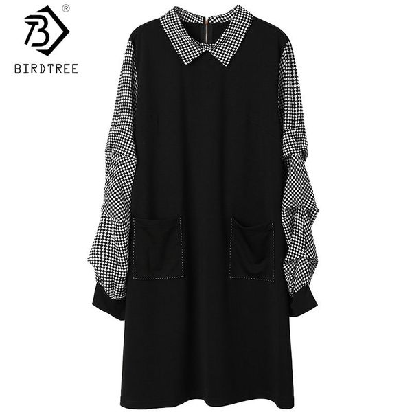 plus size plaid patchwork women spring autumn long sleeve turn-down collar fashion ladies midi tshirt dress d0d323n 210416, Black;gray
plus size plaid patchwork women spring autumn long sleeve turn-down collar fashion ladies midi tshirt dress d0d323n 210416, Black;gray
