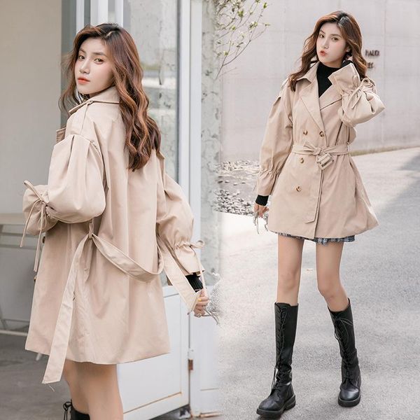 women's trench coats korean style chic coat for women solid color windbreaker elegant short with belt ropa mujer, Tan;black
women's trench coats korean style chic coat for women solid color windbreaker elegant short with belt ropa mujer, Tan;black
