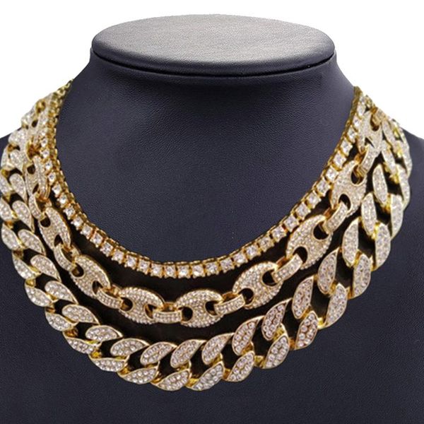 pendant necklaces hip hop iced out crystal 20" cuban chain & 18"*12mm coffee bean 16"*5mm 1 row tennis choker jewelru set, Silver
pendant necklaces hip hop iced out crystal 20" cuban chain & 18"*12mm coffee bean 16"*5mm 1 row tennis choker jewelru set, Silver