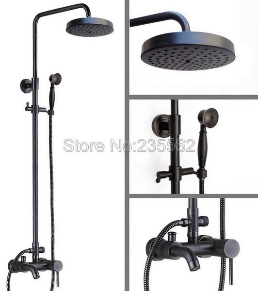 wall mounted black oil rubbed bronze bathroom rain shower faucet set single handle bathtub mixer tap + round heads lrs325 sets
wall mounted black oil rubbed bronze bathroom rain shower faucet set single handle bathtub mixer tap + round heads lrs325 sets