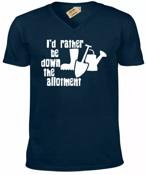 i'd rather be down the allotment v-neck t shirt gardening funny gift gardener, White;black
i'd rather be down the allotment v-neck t shirt gardening funny gift gardener, White;black