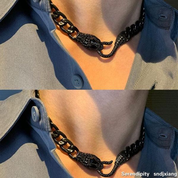 chains cuban snake necklace men and women fashion punk personality girl niche clavicle chain street dance di jewelry, Silver
chains cuban snake necklace men and women fashion punk personality girl niche clavicle chain street dance di jewelry, Silver