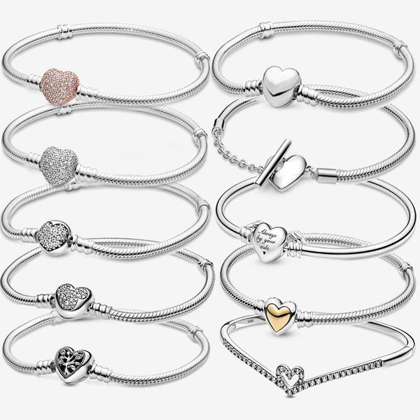 link, chain original 925 sterling silver bracelet 10 types heart shape clasp snake for women anniversary charm jewelry gift, Black
link, chain original 925 sterling silver bracelet 10 types heart shape clasp snake for women anniversary charm jewelry gift, Black