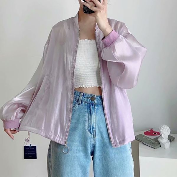 summer fashion solid rayon za transparent jackets stylish lady long sleeve zipper sunscreen outwear female bomber 210421, Black;brown
summer fashion solid rayon za transparent jackets stylish lady long sleeve zipper sunscreen outwear female bomber 210421, Black;brown