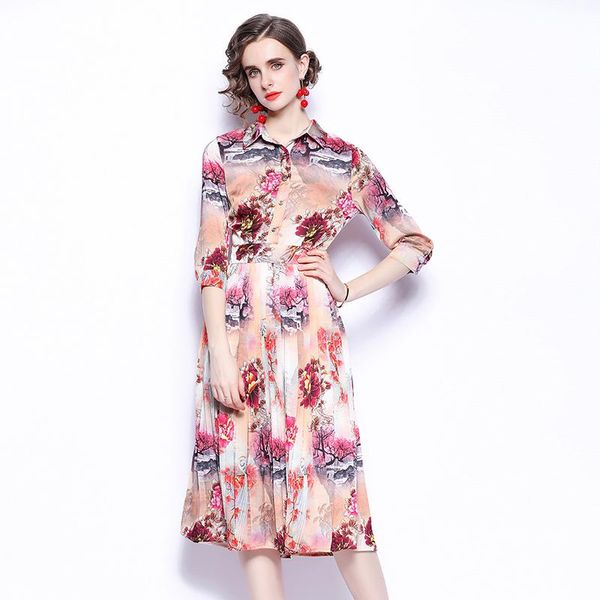 casual dresses banulin women floral print midi dress 2021 spring 3/4 sleeve buttons pleated turn-down neck ladies shirt, Black;gray
casual dresses banulin women floral print midi dress 2021 spring 3/4 sleeve buttons pleated turn-down neck ladies shirt, Black;gray