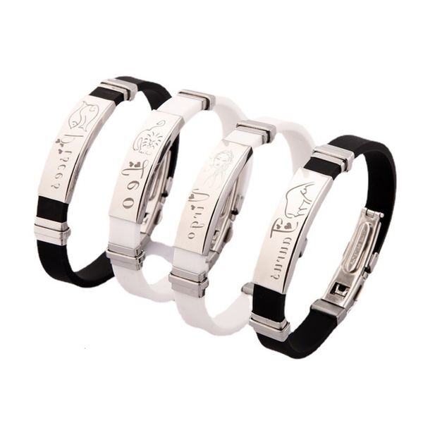hand catenary men's and women's hand jewelry 12 constellation lovers bracelet korean fashion titanium steel silicone bracelet, Black
hand catenary men's and women's hand jewelry 12 constellation lovers bracelet korean fashion titanium steel silicone bracelet, Black