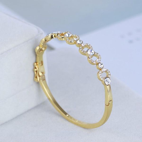 bangle european and american style inlaid zircon elegant hollow stitching bow thin section can bpen women's bracelet luxury jewelry, Black
bangle european and american style inlaid zircon elegant hollow stitching bow thin section can bpen women's bracelet luxury jewelry, Black