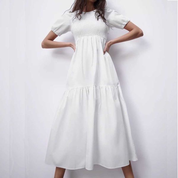 women white dress summer fashion short sleeve smocking shirred bust midi dresses 210602, Black;gray
women white dress summer fashion short sleeve smocking shirred bust midi dresses 210602, Black;gray