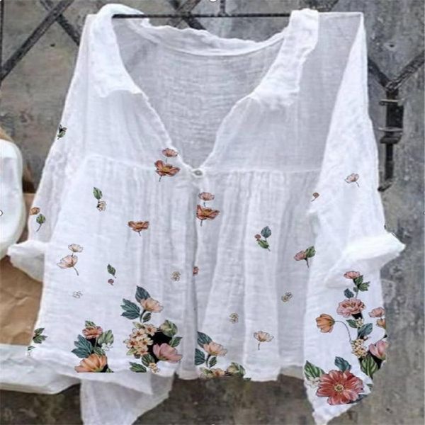 women's blouses & shirts 2021 large size blouse loose ladies stand-up collar shirt irregular flower butterfly print pullover, White
women's blouses & shirts 2021 large size blouse loose ladies stand-up collar shirt irregular flower butterfly print pullover, White