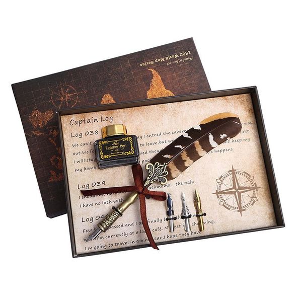 fountain pens 1set english calligraphy feather dip pen with ink +3 nibs set box wedding gift quill bottle
fountain pens 1set english calligraphy feather dip pen with ink +3 nibs set box wedding gift quill bottle