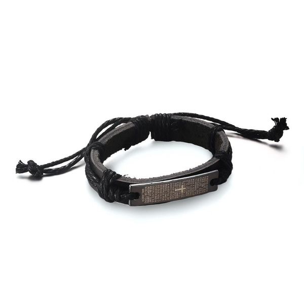 bangle 2021 fashion korean version alloy curved brand scripture cross leather material suitable for men's personalized bracelet, Black
bangle 2021 fashion korean version alloy curved brand scripture cross leather material suitable for men's personalized bracelet, Black
