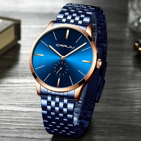 wristwatches crrju fashion men watch luxury silver black stainless steel quartz wristwatch casual sport waterproof clock relogio masculino, Slivery;brown 
wristwatches crrju fashion men watch luxury silver black stainless steel quartz wristwatch casual sport waterproof clock relogio masculino, Slivery;brown