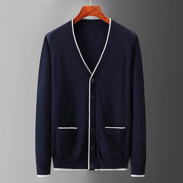 men's sweaters thin cardigan male sweater buttom 100% cotton, White;black