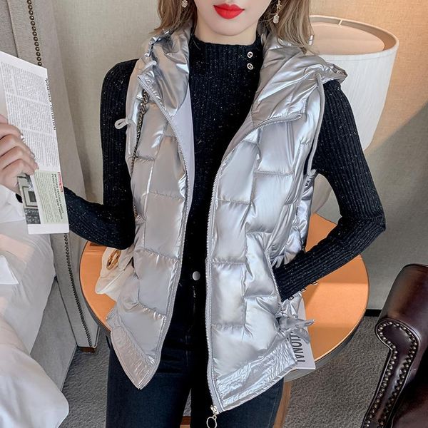 Women's Vests Fashion Down Cotton Vest Jacket Women Autumn And Winter 2021 Loose Temperament Hooded Shiny Waistcoat, Black;white
Women's Vests Fashion Down Cotton Vest Jacket Women Autumn And Winter 2021 Loose Temperament Hooded Shiny Waistcoat, Black;white