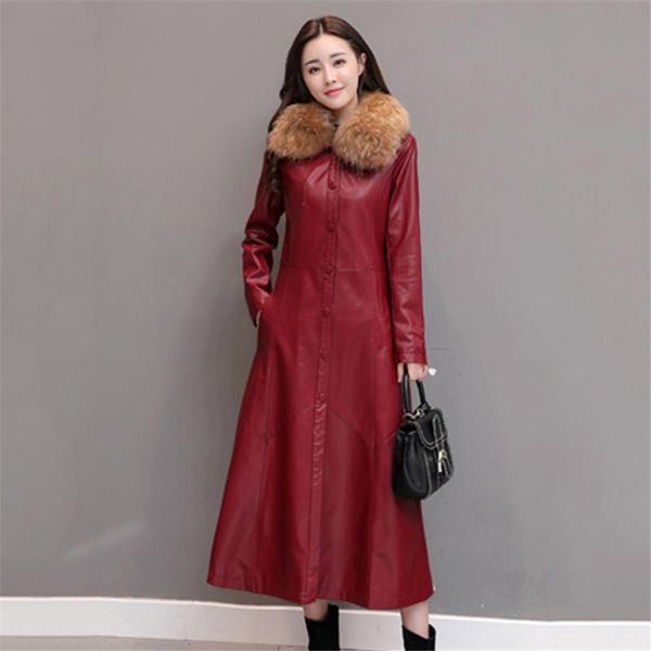 women's leather & faux autumn women outerwear 2021 long large size female fake coat plus cotton fur collar lady cw582, Black
women's leather & faux autumn women outerwear 2021 long large size female fake coat plus cotton fur collar lady cw582, Black