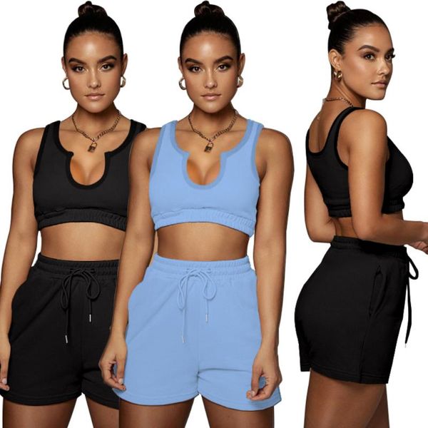 women's tracksuits ar5892 european and american 2021 clothing fashion solid color v-neck vest shorts bill set two-piece suit, Gray
women's tracksuits ar5892 european and american 2021 clothing fashion solid color v-neck vest shorts bill set two-piece suit, Gray