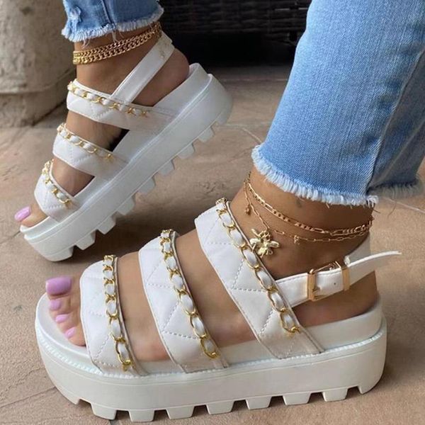 sandals women fashion metal chain summer ladies shoes open toe buckle strap high heels platform size, Black
sandals women fashion metal chain summer ladies shoes open toe buckle strap high heels platform size, Black
