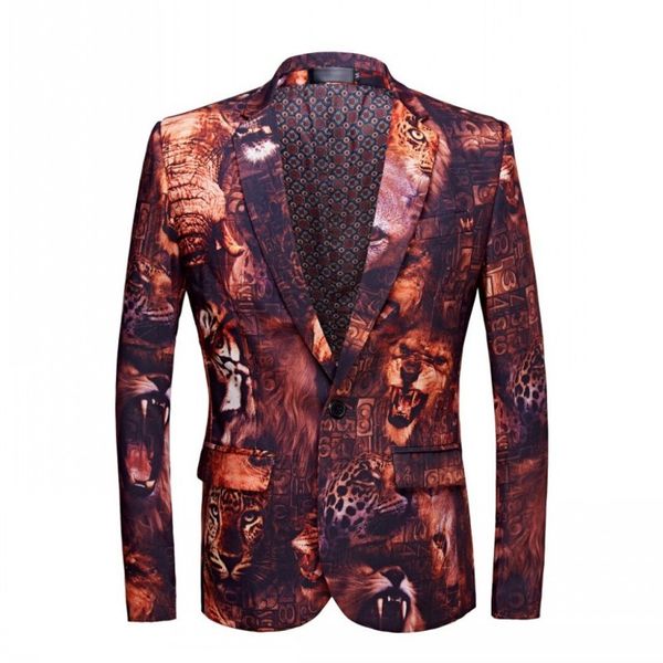 men's suits & blazers male animal tiger printed tender tide plus size dj night club stage singers casual suit, White;black
men's suits & blazers male animal tiger printed tender tide plus size dj night club stage singers casual suit, White;black