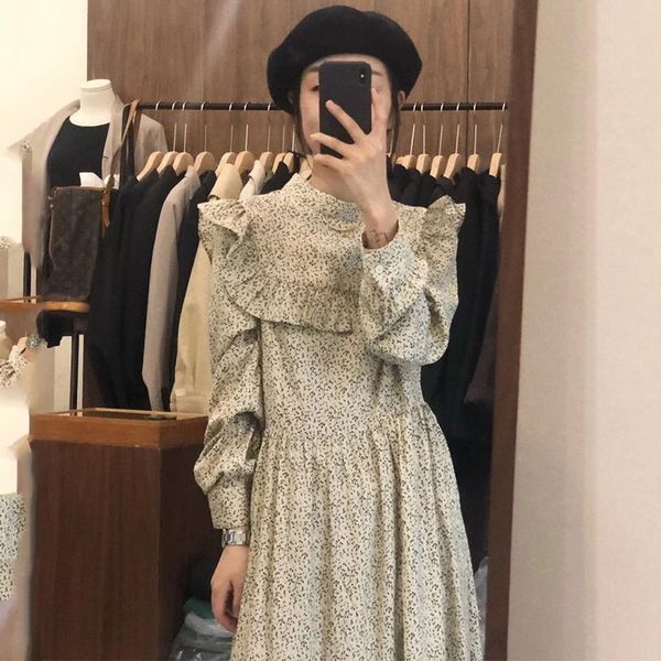 casual dresses sannian autumn women retro sweet stand-up collar screen floral ruffle stitching loose long-sleeved clothes, Black;gray
casual dresses sannian autumn women retro sweet stand-up collar screen floral ruffle stitching loose long-sleeved clothes, Black;gray
