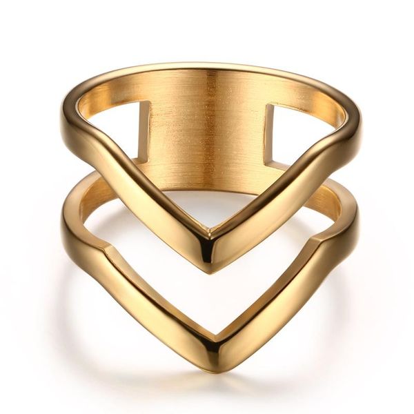 cluster rings trendy stainless steel exquisite shiny polished double chevron v shape knuckle ring wedding band joyeria acero inoxidable muje, Golden;silver
cluster rings trendy stainless steel exquisite shiny polished double chevron v shape knuckle ring wedding band joyeria acero inoxidable muje, Golden;silver