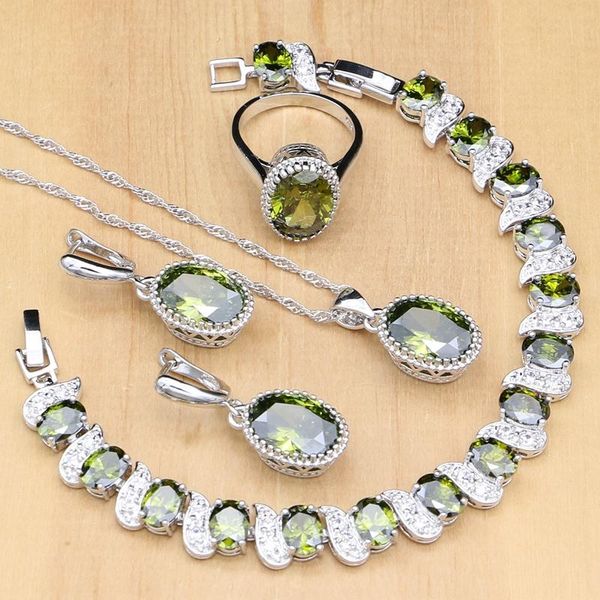 wedding jewelry sets 925 sterling silver bridal olive green zircon beads for women earrings/pendant/rings/bracelet/necklace set, Slivery;golden
wedding jewelry sets 925 sterling silver bridal olive green zircon beads for women earrings/pendant/rings/bracelet/necklace set, Slivery;golden