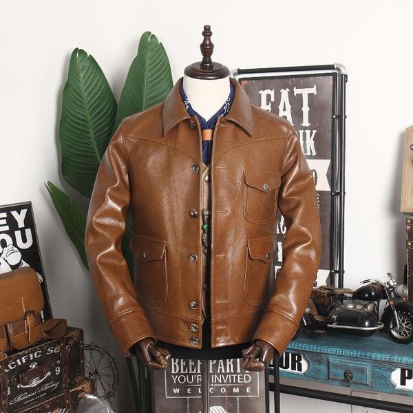 men's leather & faux 2021 men autumn winter fashion slim genuine coats casual buttons short overcoats male real cow jackets w630, Black
men's leather & faux 2021 men autumn winter fashion slim genuine coats casual buttons short overcoats male real cow jackets w630, Black