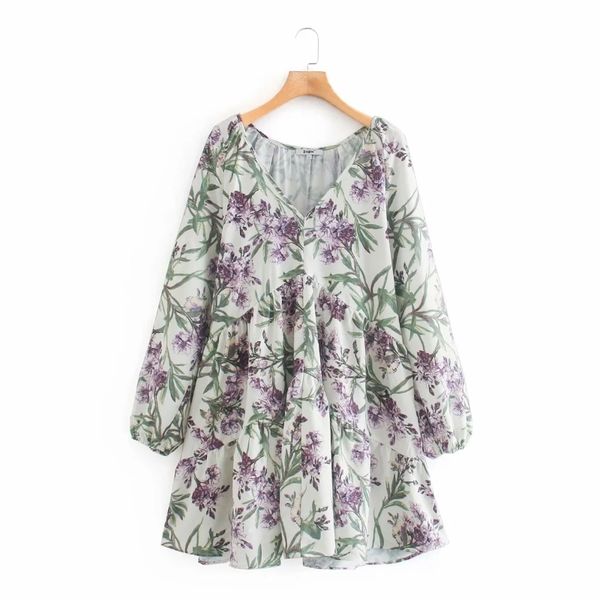 women flower printing v neck loose a-line dress vintage femme long sleeve mini dresses casual lady clothes d6173 210430, Black;gray
women flower printing v neck loose a-line dress vintage femme long sleeve mini dresses casual lady clothes d6173 210430, Black;gray