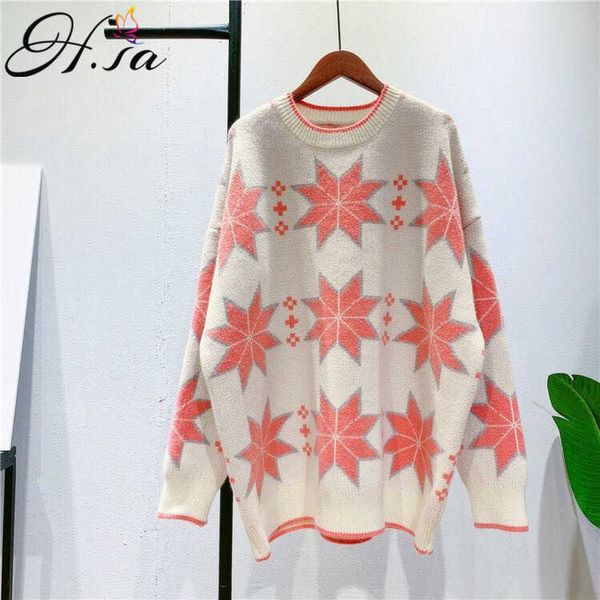 h.sa women winter warm pullover and sweaters casual korean jumpers loose style chic sweater year sweater thick 210716, White;black
h.sa women winter warm pullover and sweaters casual korean jumpers loose style chic sweater year sweater thick 210716, White;black