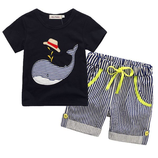 children clothing sets summer baby boy clothes cotton kids clothing cute whale children's sets t-shirt stripe pants 80-130cm, White
children clothing sets summer baby boy clothes cotton kids clothing cute whale children's sets t-shirt stripe pants 80-130cm, White