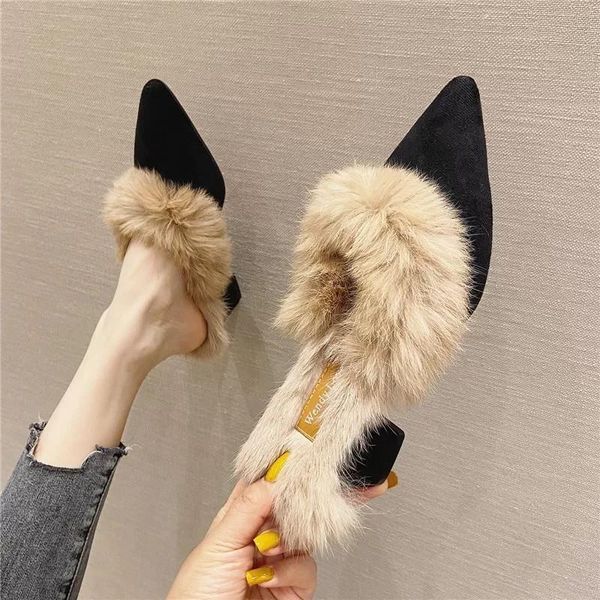 dress shoes fur women's 2021 autumn and winter wear plus velvet women thick with warm high heels, Black
dress shoes fur women's 2021 autumn and winter wear plus velvet women thick with warm high heels, Black