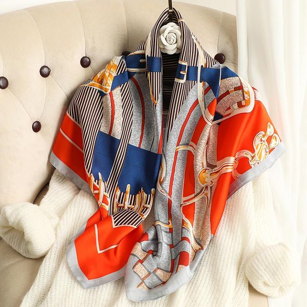 scarves 2021 silk square scarf hair band female shawl and wraps hijab women bandana lady foulard print headband neckerchief summer, Blue;gray
scarves 2021 silk square scarf hair band female shawl and wraps hijab women bandana lady foulard print headband neckerchief summer, Blue;gray