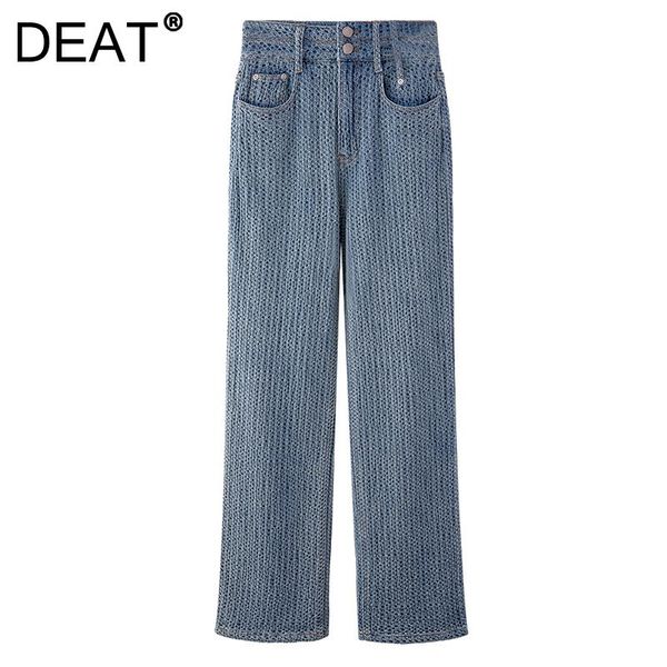 women's pants & capris deat 2021 summer fashion women clothes high waist denim full length trousers washed jeans ws6195, Black;white
women's pants & capris deat 2021 summer fashion women clothes high waist denim full length trousers washed jeans ws6195, Black;white